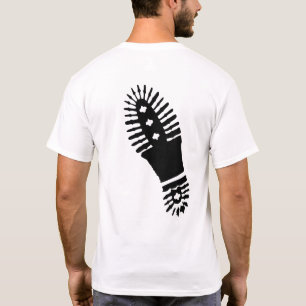 Camiseta negra de Bootprint (diseño trasero)