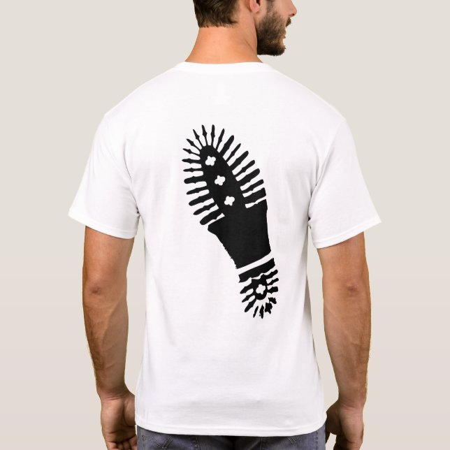 Camiseta negra de Bootprint (diseño trasero) (Reverso)
