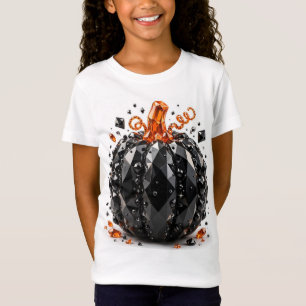 Camiseta negra de calabaza de cristal para niños d