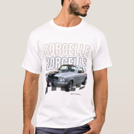 Camiseta negra de coche retro en negrita