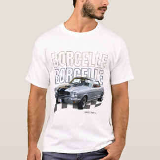 Camiseta negra de coche retro en negrita