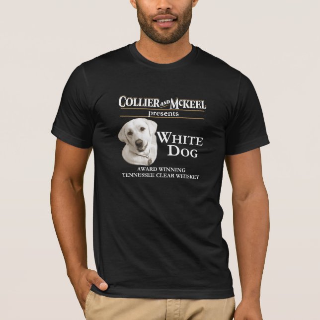 Camiseta negra de Collier y McKeel White Dog (Anverso)