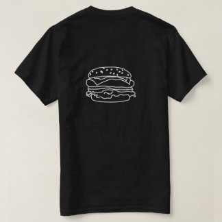 Camiseta negra de contorno de hamburguesa