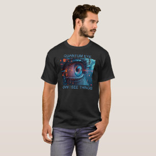 Camiseta negra de cosas del ojo cuántico para homb