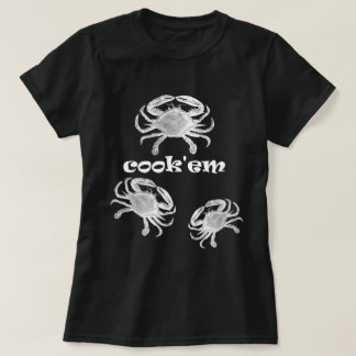 Camiseta negra de Crab Funny Cook'em Ladies