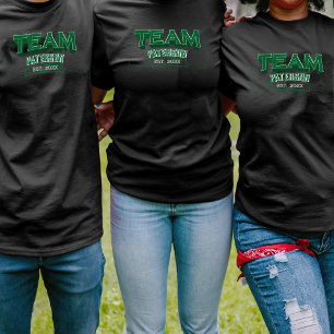 Camiseta negra de cuello redondo para equipo con n