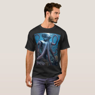 Camiseta negra de Cyber Octopus para hombres