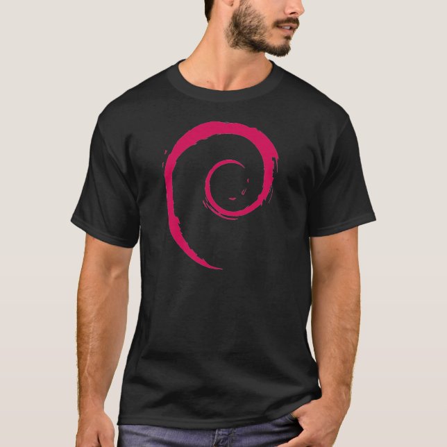Camiseta negra de Debian (Anverso)