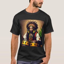 Camiseta negra de diseño africano