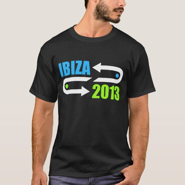 camiseta negra de DJ del diseño del ibiza 2013 (Anverso)