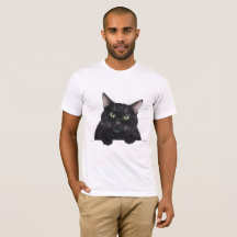 Camiseta negra de gato