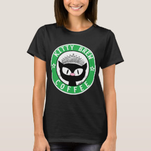 Camiseta negra de gato de dibujos animados LOGO DE