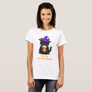 Camiseta negra de gato para amante de la temporada