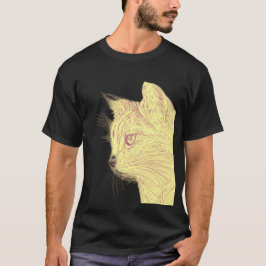 Camiseta negra de gato salvaje