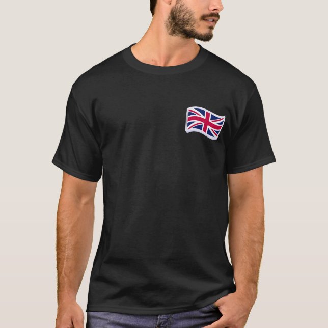 Camiseta negra de hombre con Union Jack (Anverso)