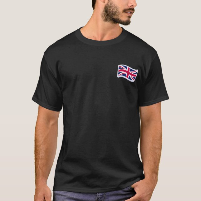 Camiseta negra de hombre con Union Jack  (Anverso)