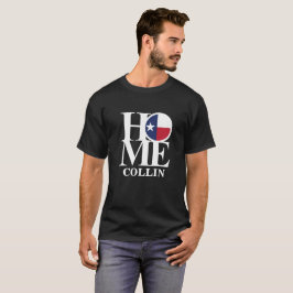 Camiseta negra de hombre HOME Collin Texas