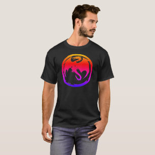 Camiseta negra de hombre Neon Dragon