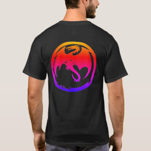 Camiseta negra de hombre Neon Dragon atrás