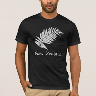 Camiseta negra de hombre New Zealand Silver Fern