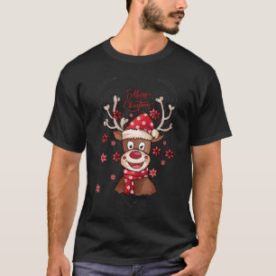 Camiseta negra de hombres renos rojos