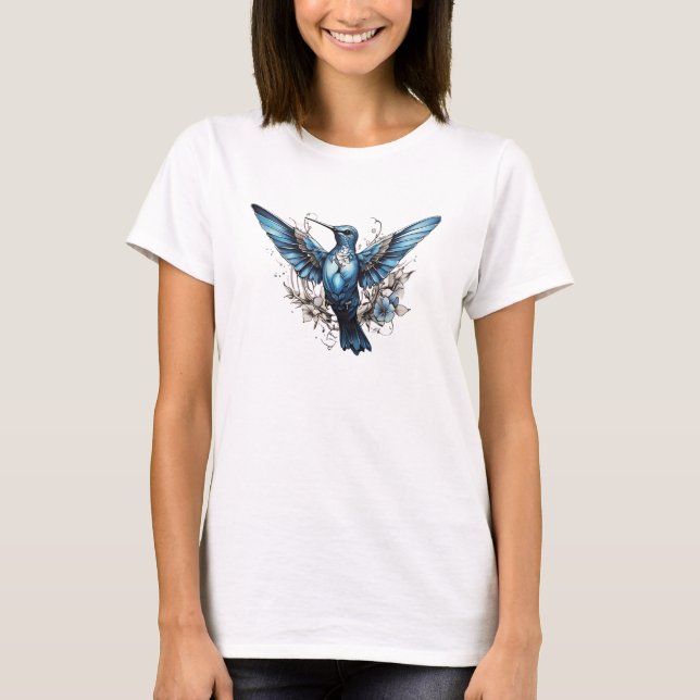 Camiseta negra de Hummingbird (Anverso)