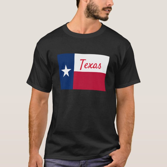 Camiseta negra de la bandera del estado de Texas (Anverso)
