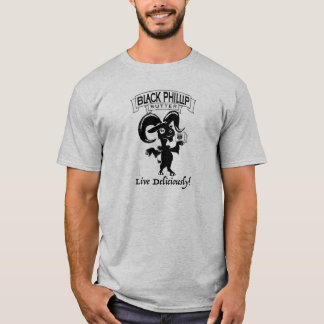 Camiseta negra de la cabra de la mantequilla de