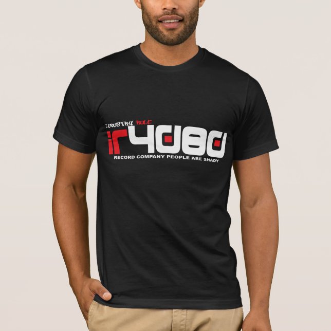 Camiseta (negra) de la camiseta de la regla #4080 (Anverso)