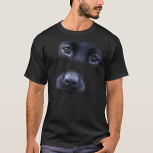 Camiseta negra de la cara del perrito del