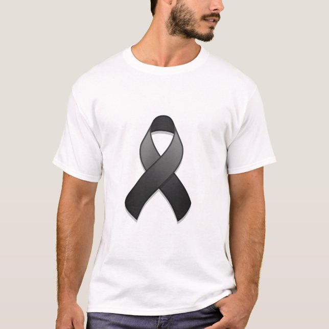 Camiseta negra de la cinta de la conciencia (Anverso)