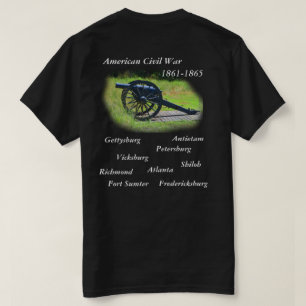 Camiseta negra de la guerra civil estadounidense