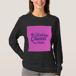 Camiseta negra de la Reina de Cumpleaños