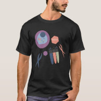 Camiseta negra de laboratorio de células de clase 