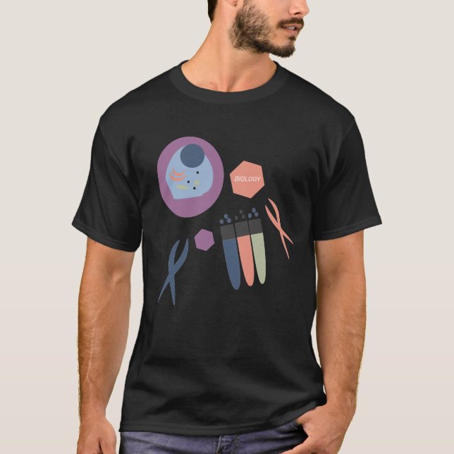Camiseta negra de laboratorio de células de clase  (Anverso)