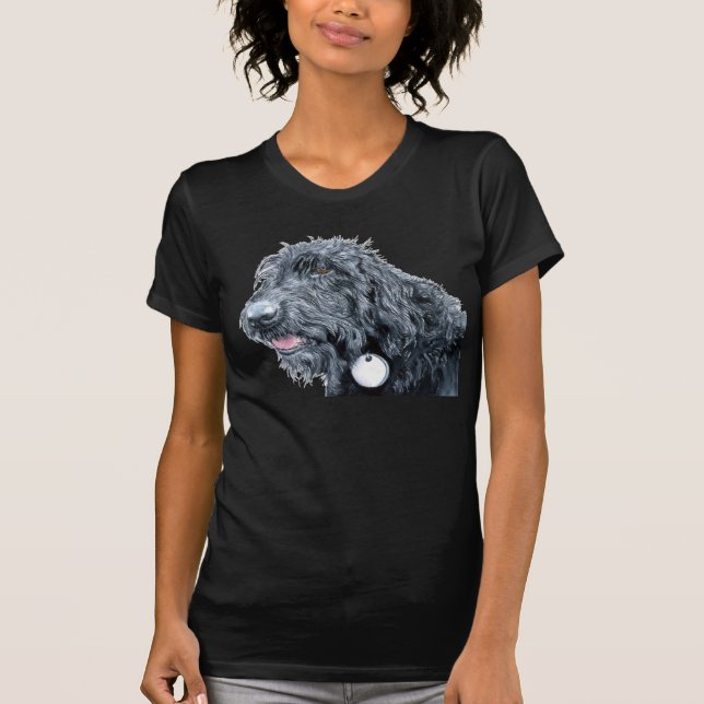 Camiseta negra de Labradoodle (Anverso)