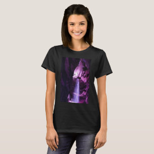 Camiseta negra de las mujeres de Cascada Violeta