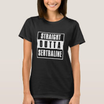 Camiseta negra de las mujeres sertralinas de Outta