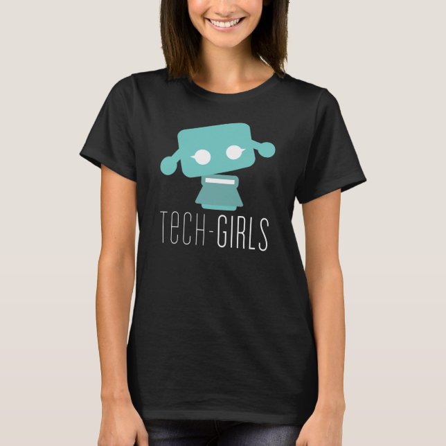 Camiseta negra de los chicas de la tecnología con (Anverso)