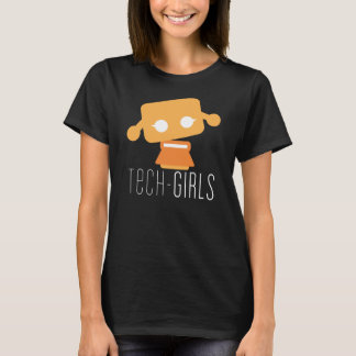 Camiseta negra de los chicas de la tecnología con