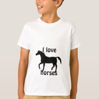Camiseta negra de los childs del caballo