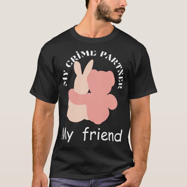 Camiseta negra de los hombres de amistad (Anverso)
