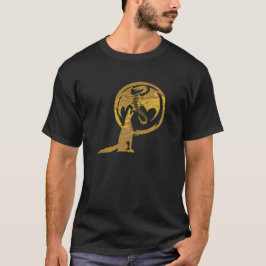 Camiseta negra de los hombres de oro Wolf & Dragon
