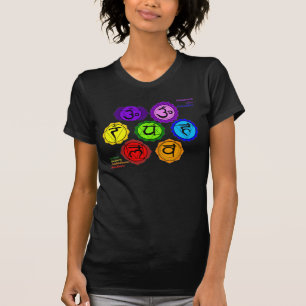 CAMISETA NEGRA DE LOS SÍMBOLOS DE LA YOGA REIKI