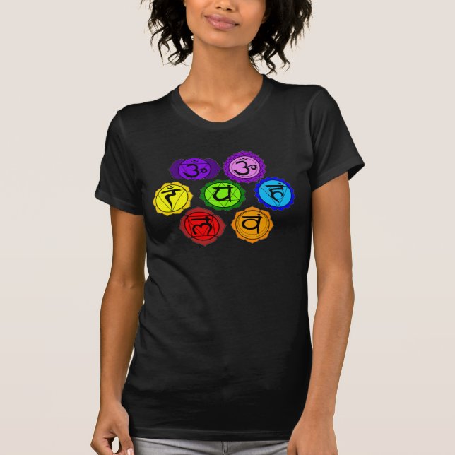 CAMISETA NEGRA DE LOS SÍMBOLOS DE LA YOGA REIKI (Anverso)