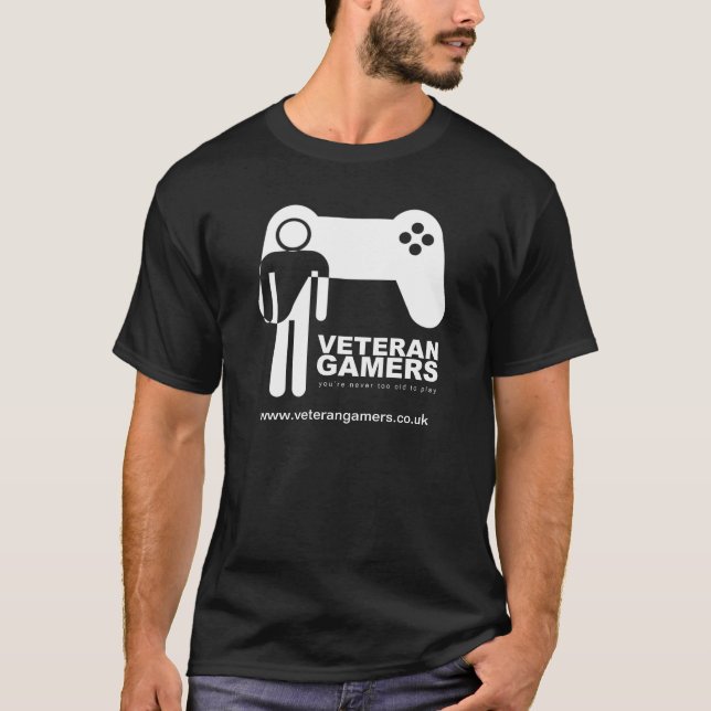 Camiseta negra de los videojugadores del veterano (Anverso)