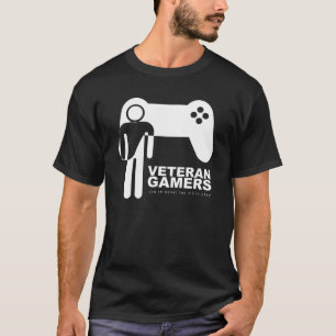 Camiseta negra de los videojugadores del veterano