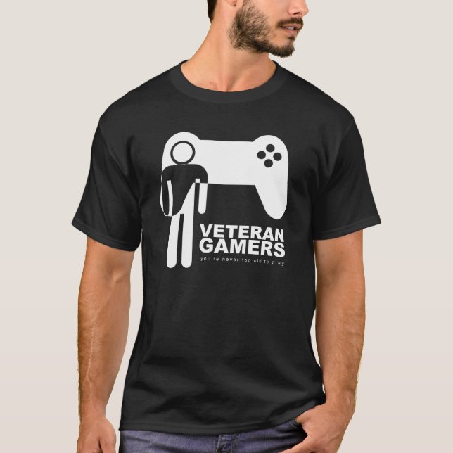 Camiseta negra de los videojugadores del veterano (Anverso)