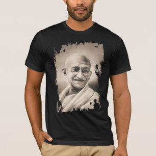 Camiseta negra de Mahatma Gandhi