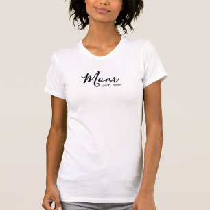 Camiseta Negra de Mamá Establecida con Letra Cursi